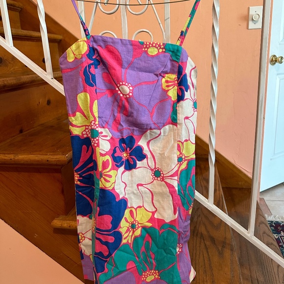 Gap Multi Color Floral Linen-Blend Mini Dress - Picture 2 of 6